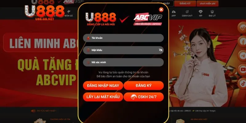 Quy trình đăng nhập U888 qua website và ứng dụng