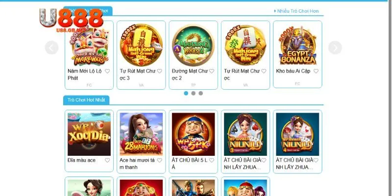 Điểm nổi bật của sảnh game bài U888