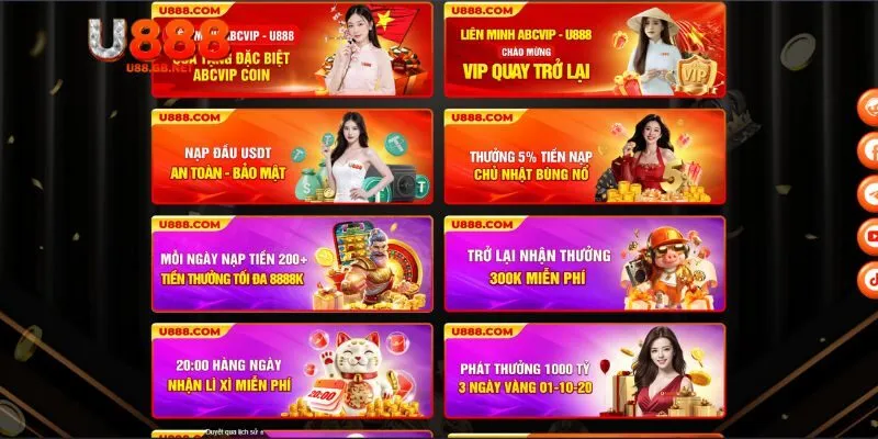 Top chương trình khuyến mãi U888 không thể bỏ lỡ